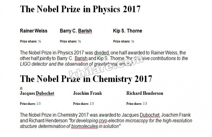 The Nobel Prize Winners 2017